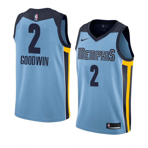 Camiseta Brandon Goodwin 2 Memphis Grizzlies Statement 2018 Azul Hombre