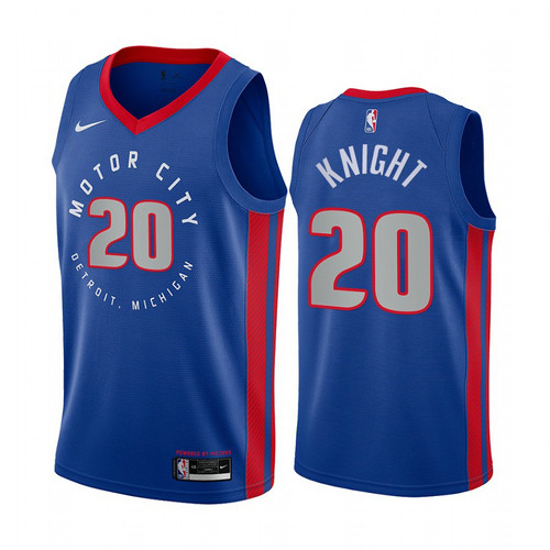 Camiseta Brandon Knight 20 Detroit Pistons 2020-21 City Edition Azul Hombre