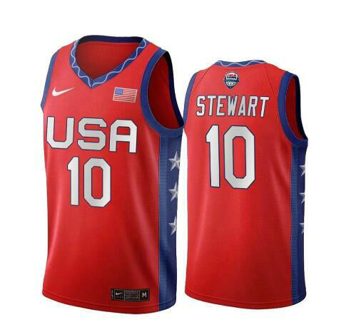 Camiseta Breanna Stewart 10 USA 2020 USA Olimpicos 2020 rojo Hombre
