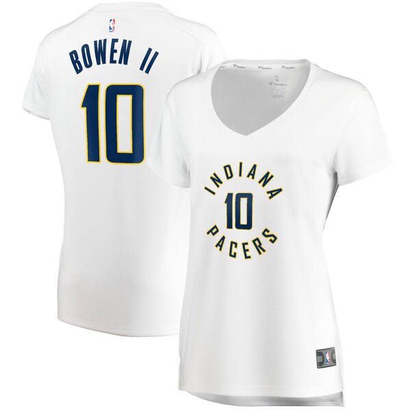 Camiseta Brian Bowen II 10 Indiana Pacers association edition Blanco Mujer