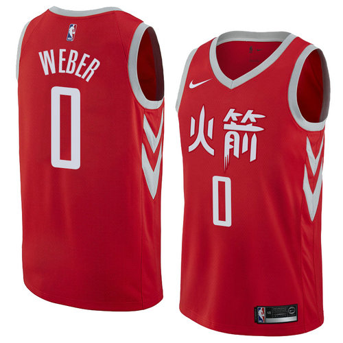 Camiseta Briante Weber 0 Houston Rockets Ciudad 2018 Rojo Hombre