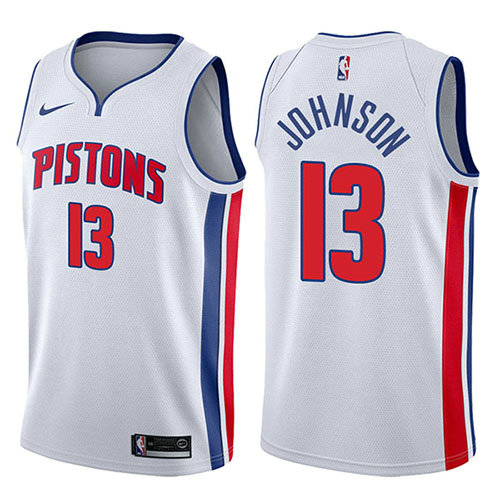 Camiseta Brice Johnson 13 Detroit Pistons Association 2017-18 Blanco Hombre