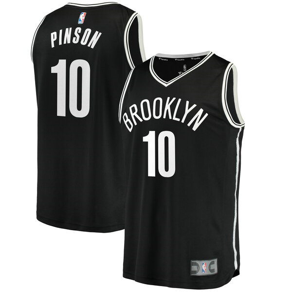 Camiseta Theo Pinson 10 Brooklyn Nets 2019 Negro Hombre
