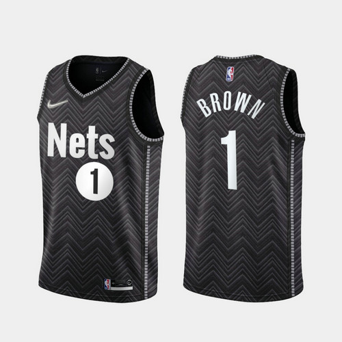 Camiseta Bruce Brown 1 Brooklyn Nets 2020-21 Earned Edition negro Hombre
