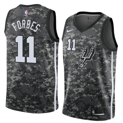 Camiseta Bryn Forbes 11 San Antonio Spurs Ciudad 2018 Gris Hombre