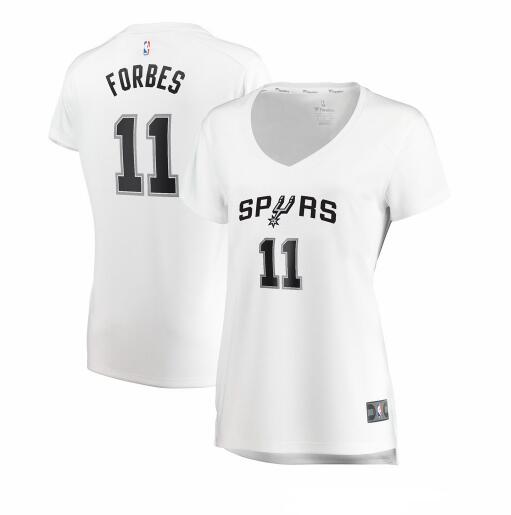 Camiseta Bryn Forbes 11 San Antonio Spurs association edition Blanco Mujer