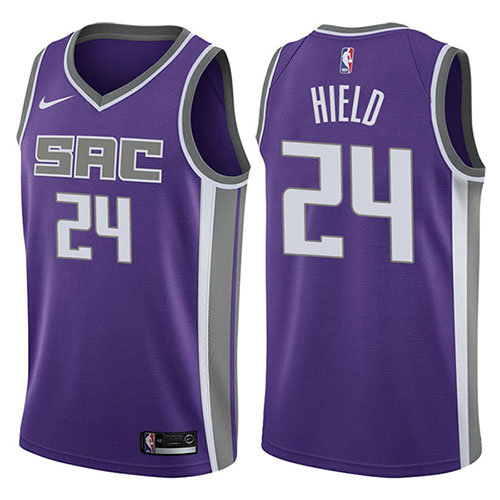 Camiseta Buddy Hield 24 Sacramento Kings Icon 2017-18 Púrpura Hombre