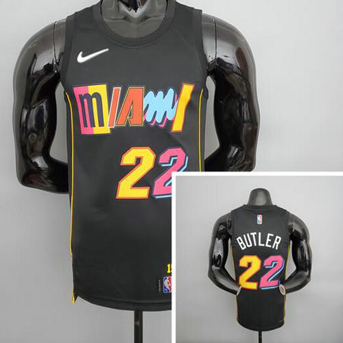 Camiseta Butler 22 Miami Heat Temporada 2022 Negro Hombre