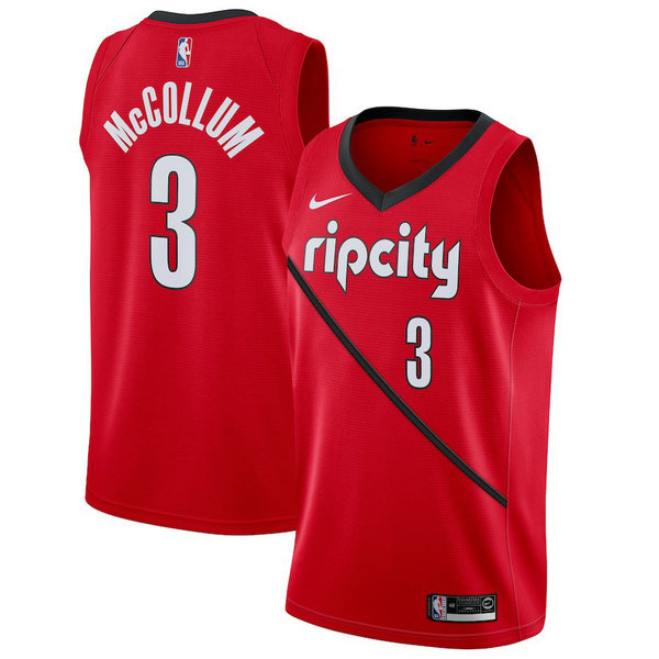 Camiseta C.J. Mccollum 3 Portland Trail Blazers 2019-2020 Rojo Hombre