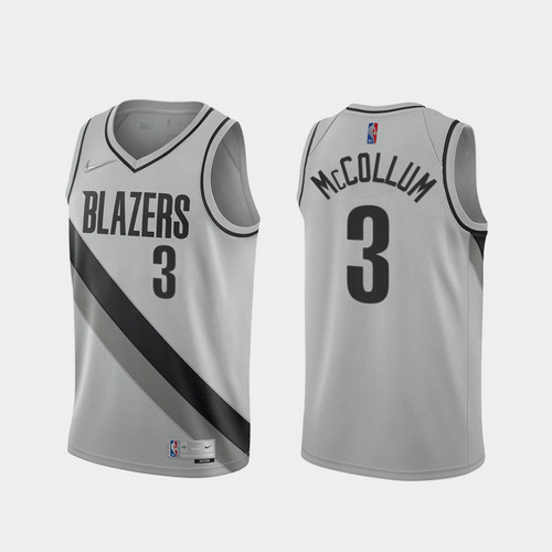 Camiseta C.J. Mccollum 3 Portland Trail Blazers 2020-21 Earned Edition gris Hombre