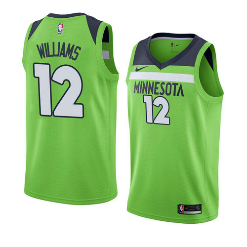 Camiseta C.J. Williams 12 Minnesota Timberwolves Statement 2018 Verde Hombre