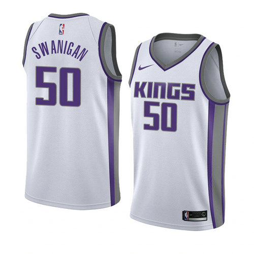 Camiseta Caleb Swanigan 50 Sacramento Kings Association 2018 Blanco Hombre