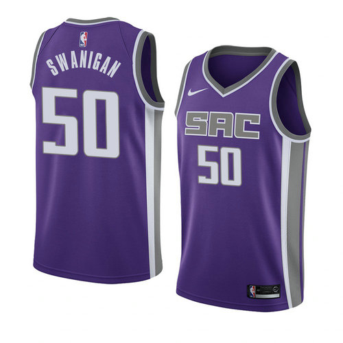 Camiseta Caleb Swanigan 50 Sacramento Kings Icon 2018 Púrpura Hombre