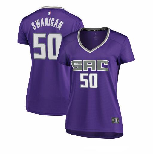 Camiseta Caleb Swanigan 50 Sacramento Kings icon edition Púrpura Mujer
