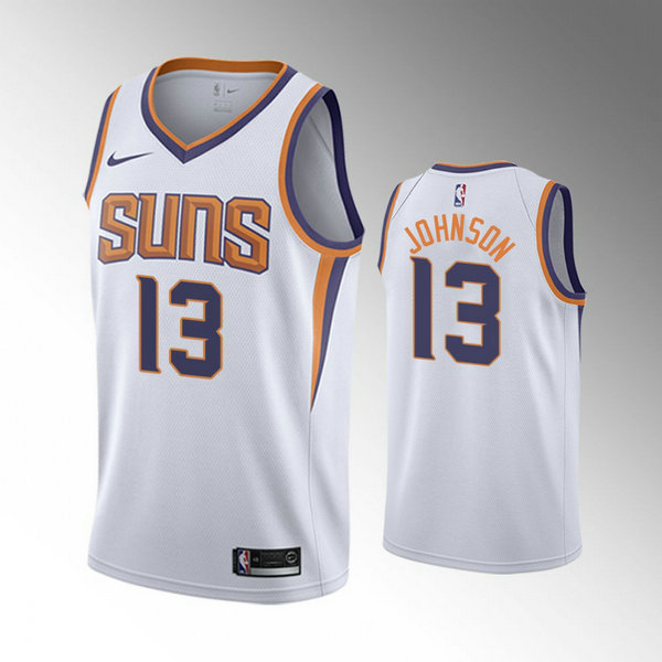 Camiseta Cameron Johnson 13 Phoenix Suns 2020-21 Temporada Statement Bianca Hombre