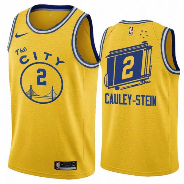 Camiseta Cauley Stein 2 Golden State Warriors 2020-21 Temporada Statement Amarillo Hombre
