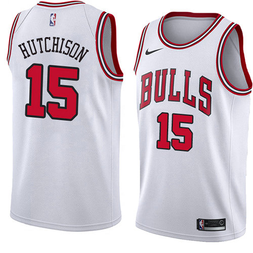 Camiseta Chandler Hutchison 15 Chicago Bulls Association 2018 Blanco Hombre