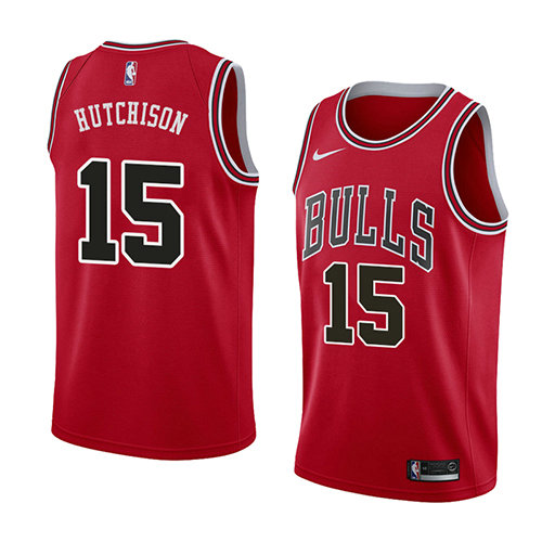 Camiseta Chandler Hutchison 15 Chicago Bulls Icon 2018 Rojo Hombre