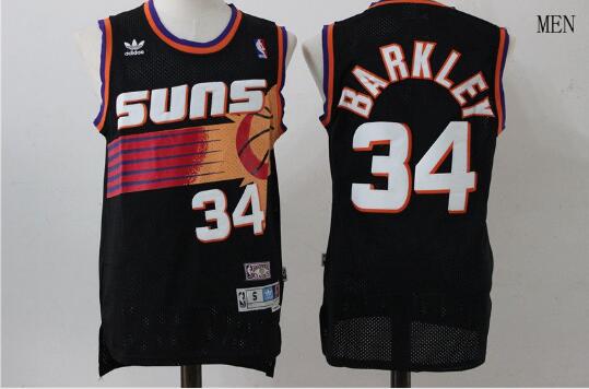 Camiseta Charles Barkley 34 Phoenix Suns Baloncesto Negro Hombre