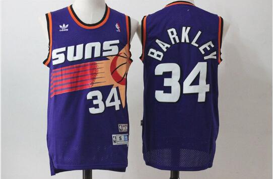 Camiseta Charles Barkley 34 Phoenix Suns Baloncesto Púrpura Hombre