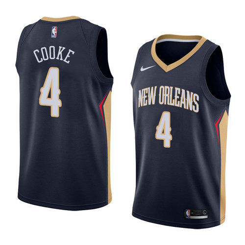 Camiseta Charles Cooke 4 New Orleans Pelicans Icon 2018 Azul Hombre