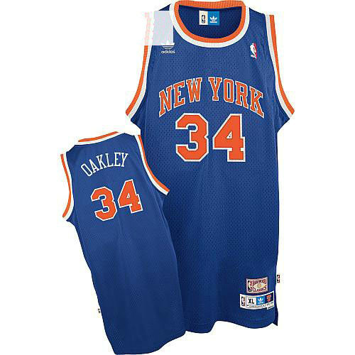 Camiseta Charles Oakley 34 New York Knicks Retro Azul Hombre
