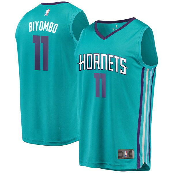 Camiseta Bismack Biyombo 11 Charlotte Hornets 2019 Azul Hombre