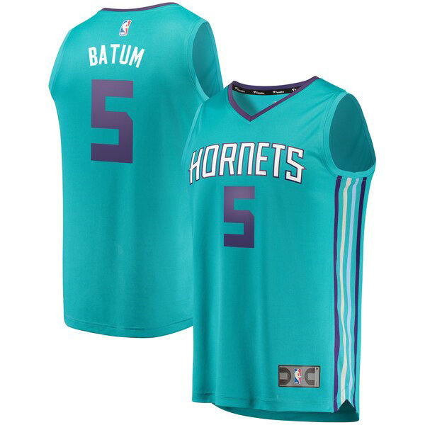 Camiseta Nicolas Batum 5 Charlotte Hornets 2019 Azul Hombre