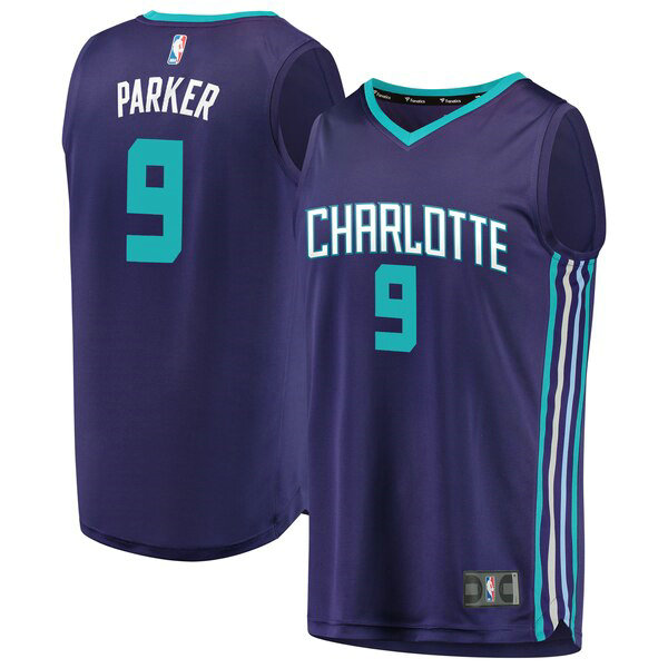 Camiseta Tony Parker 9 Charlotte Hornets 2019 Púrpura Hombre