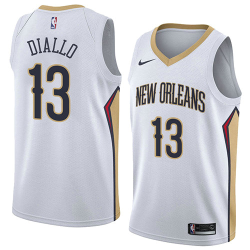 Camiseta Cheick Diallo 13 New Orleans Pelicans Association 2018 Blanco Hombre