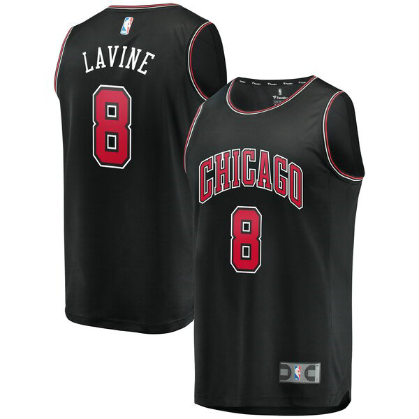 Camiseta Zach LaVine 8 Chicago Bulls 2019 Negro Hombre