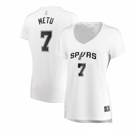 Camiseta Chimezie Metu 7 San Antonio Spurs association edition Blanco Mujer