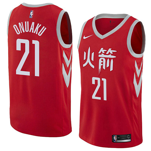 Camiseta Chinanu Onuaku 21 Houston Rockets Ciudad 2018 Rojo Hombre