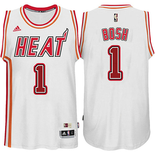 Camiseta Chris Bosh 1 Miami Heat Retro Blanco Hombre