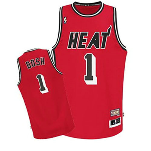 Camiseta Chris Bosh 1 Miami Heat Retro Rojo Hombre