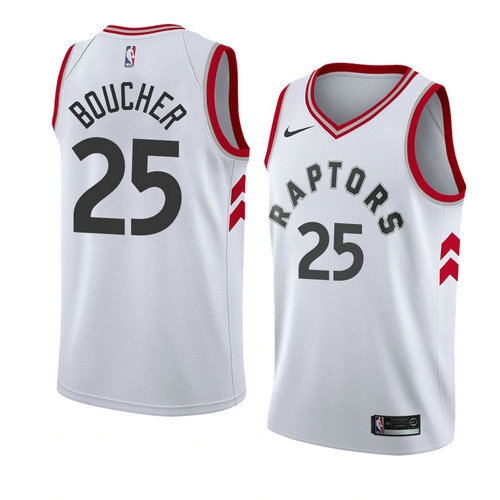 Camiseta Chris Boucher 25 Toronto Raptors Association 2018 Blanco Hombre