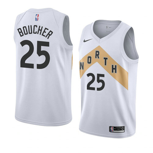 Camiseta Chris Boucher 25 Toronto Raptors Ciudad 2018 Blanco Hombre