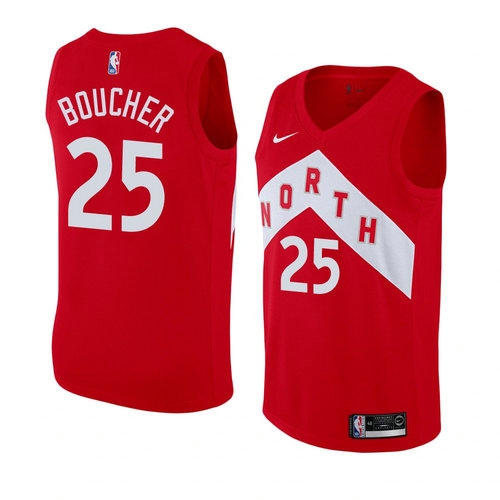 Camiseta Chris Boucher 25 Toronto Raptors Earned 2018-19 Rojo Hombre
