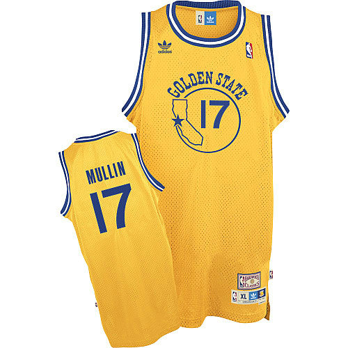 Camiseta Chris Mullin 17 Golden State Warriors Retro Amarillo Hombre