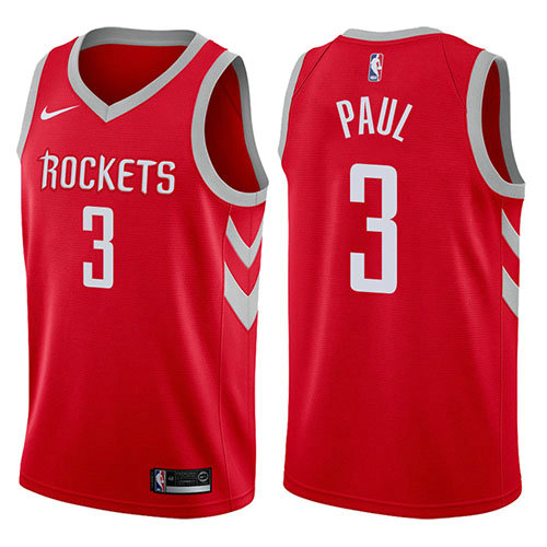 Camiseta Chris Paul 3 Houston Rockets 2017-18 Rojo Nino