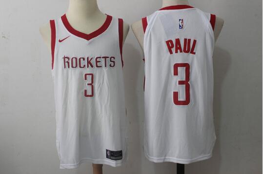 Camiseta Chris Paul 3 Houston Rockets Baloncesto blanco Hombre