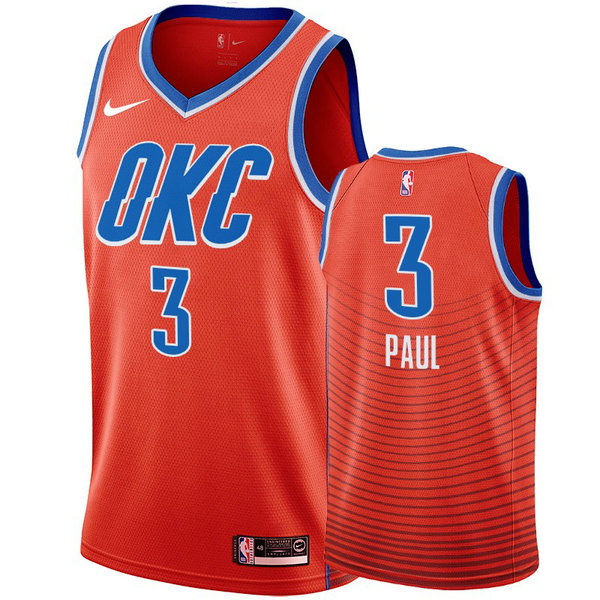 Camiseta Chris Paul 3 Oklahoma City Thunder 2020-21 Temporada Statement Naranja Hombre