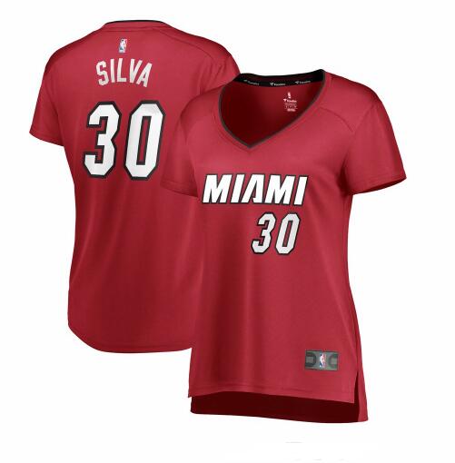 Camiseta Chris Silva 30 Miami Heat statement edition Rojo Mujer