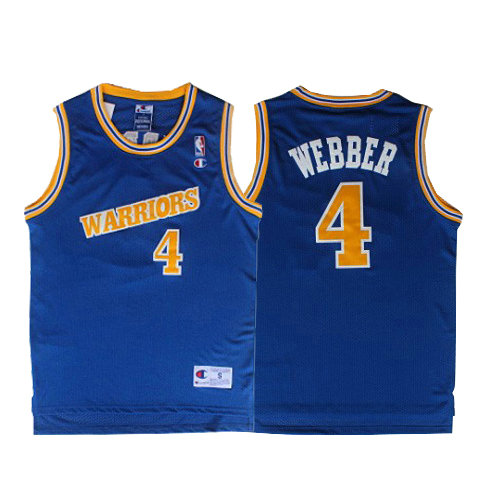 Camiseta Chris Webber 4 Golden State Warriors Retro Azul Hombre