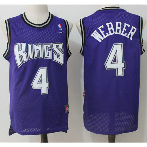 Camiseta Chris Webber 4 Sacramento Kings Retro Púrpura Hombre