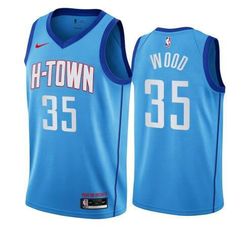 Camiseta Christian Wood 35 Houston Rockets 2020-21 City Edition Swingman azul Hombre