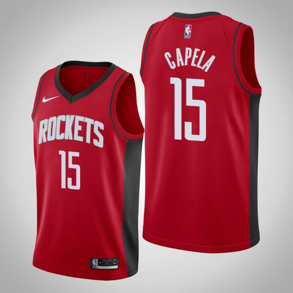 Camiseta Clint Capela 15 Houston Rockets Ciudad Edition 2019-20 Rojo Hombre