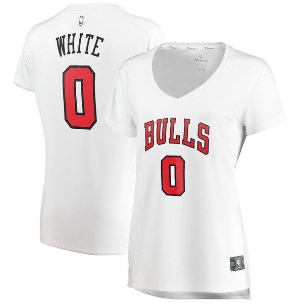 Camiseta Coby White 0 Chicago Bulls association edition Blanco Mujer