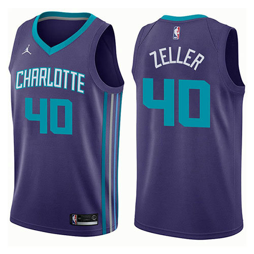 Camiseta Cody Zeller 40 Charlotte Hornets Statement 2017-18 Púrpura Hombre