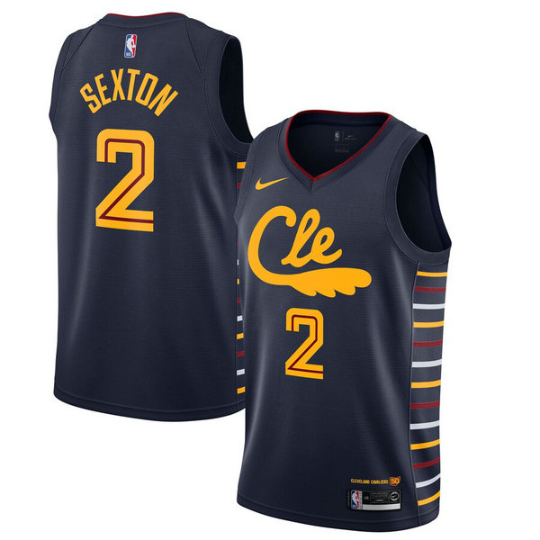 Camiseta Collin Sexton 2 Cleveland Cavaliers 2020-21 Temporada Statement Armada Hombre